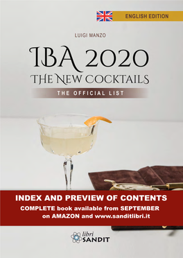 AND PREVIEW of CONTENTS COMPLETE Book Available from SEPTEMBER on AMAZON and Contents Introduction What Are IBA Cocktails
