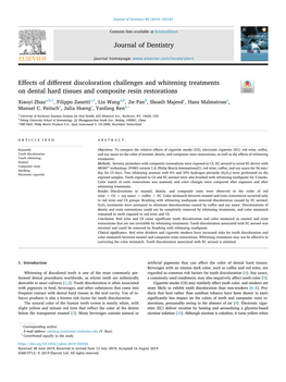 Effects of Different Discoloration Challenges and Whitening