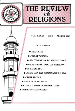 The Review of Religions, March 1990
