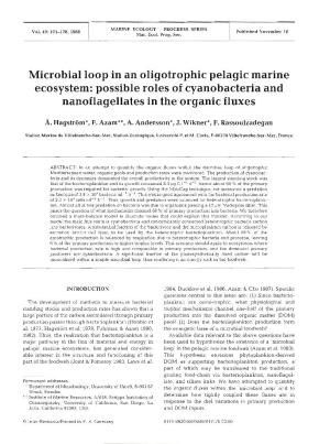 Microbial Loop in an Oligotrophic Pelagic Marine Ecosystem: Possible Roles of Cyanobacteria and Nanoflagellates in the Organic Fluxes