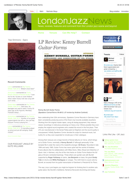 Londonjazz: LP Review: Kenny Burrell Guitar Forms 18.10.13 10:56