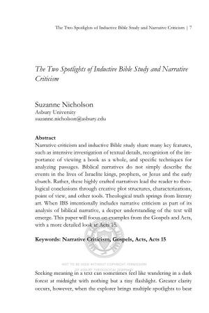 The Two Spotlights of Inductive Bible Study and Narrative Criticism | 7
