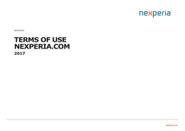 Terms of Use Nexperia.Com 2017
