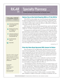 Specialty Pharmacy on Strategies and Analysis for Managing High-Cost Specialty Products