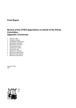 Final Report Review of the CITES Appendices on Behalf of the Plants