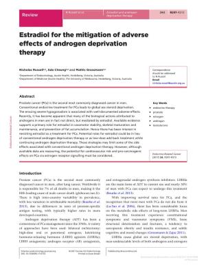 Estradiol for the Mitigation of Adverse Effects of Androgen Deprivation Therapy