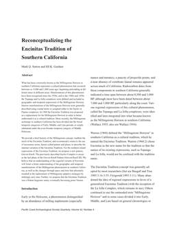 Reconceptualizing the Encinitas Tradition of Southern California