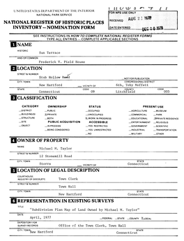 National Register of Historic Places Inventory -- Nomination Form