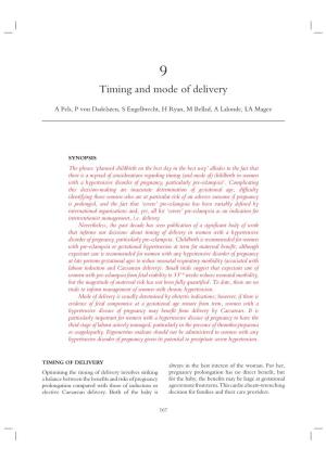 Timing and Mode of Delivery