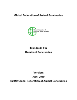 Standards for Ruminant Sanctuaries