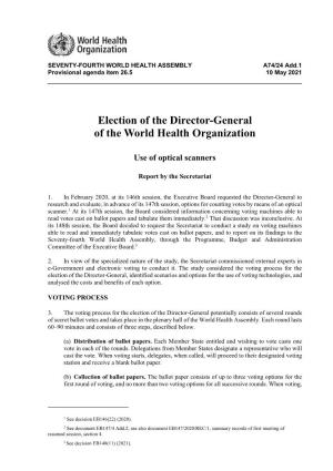 Election of the Director-General of the World Health Organization
