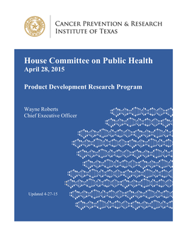 House Committee on Public Health April 28, 2015