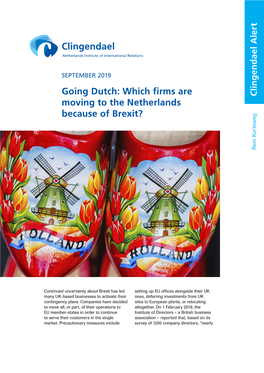 Going Dutch: Which Firms Are Moving to the Netherlands Because of Brexit?