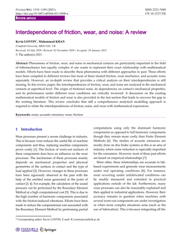 Interdependence of Friction, Wear, and Noise: a Review