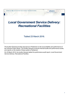 Recreational Facilities Recorded Presentation Transcript