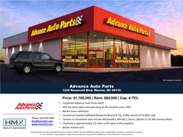 Advance Auto Parts 1230 Roosevelt Blvd, Monroe, NC 28110