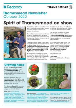 Thamesmead Newsletter October 2020