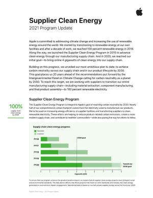 Supplier Clean Energy 2021 Program Update FINAL