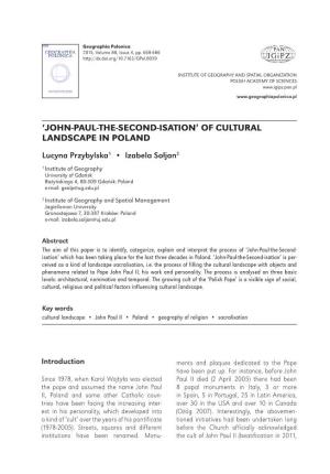 'John-Paul-The-Second-Isation' of Cultural Landscape in Poland