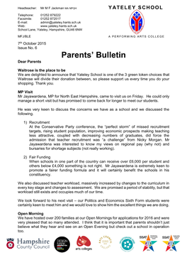 Parents' Bulletin