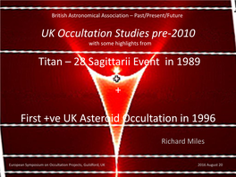 UK Occultation Studies Pre-2010 Titan