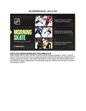 Nhl Morning Skate – Jan. 13, 2021 2020-21 Nhl Season