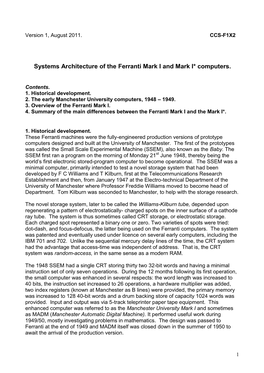 Systems Architecture of the Ferranti Mark I and Mark I* Computers