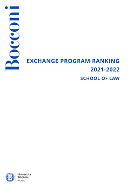 Exchange Program Ranking 2021-2022 School of Law