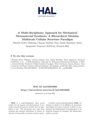 A Multi-Disciplinary Approach for Mechanical Metamaterial Synthesis