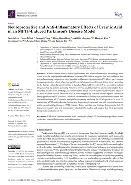 Neuroprotective and Anti-Inflammatory Effects of Evernic