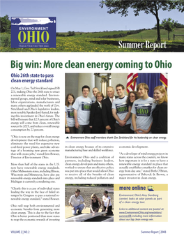 Clean Energy Coming to Ohio Ohio 26Th State to Pass Clean Energy Standard