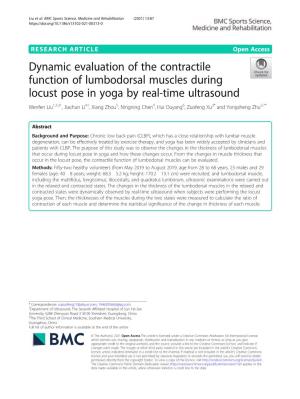 Dynamic Evaluation of the Contractile Function of Lumbodorsal Muscles