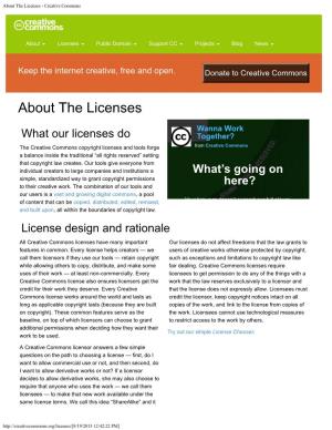 About the Licenses - Creative Commons
