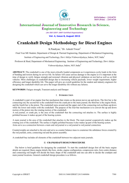 Crankshaft Design Methodology for Diesel Engines