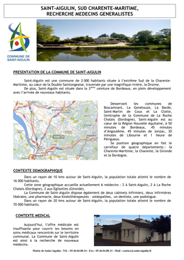 Saint-Aigulin, Sud Charente-Maritime, Recherche Medecins Generalistes