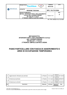 Piano Particellare Con Fascia Di Asservimento E Aree Di Occupazione Temporanea