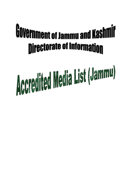 Jammu and Kashmir Directorate of Information Accredited Media List (Jammu) 2017-18 S