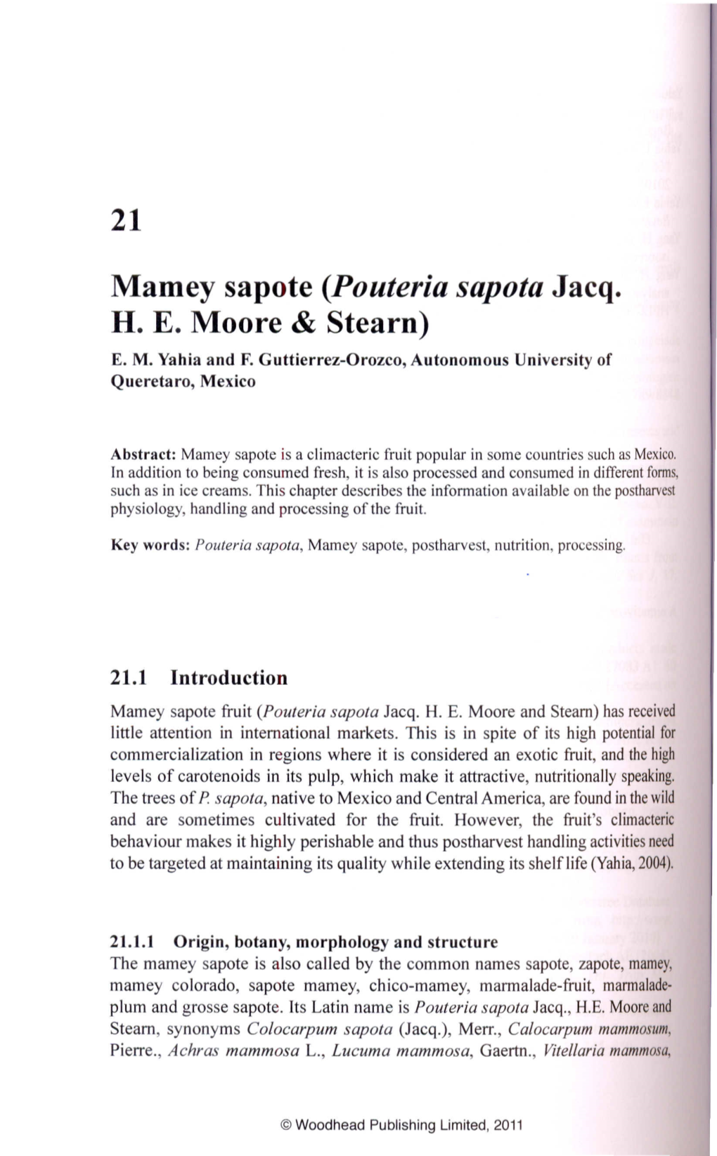 Marney Sapote (Pouteria Sapota Jacq. H