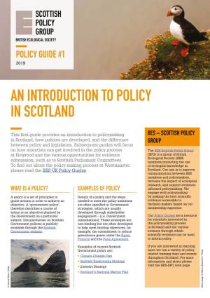 An Introduction to Policy in Scotland