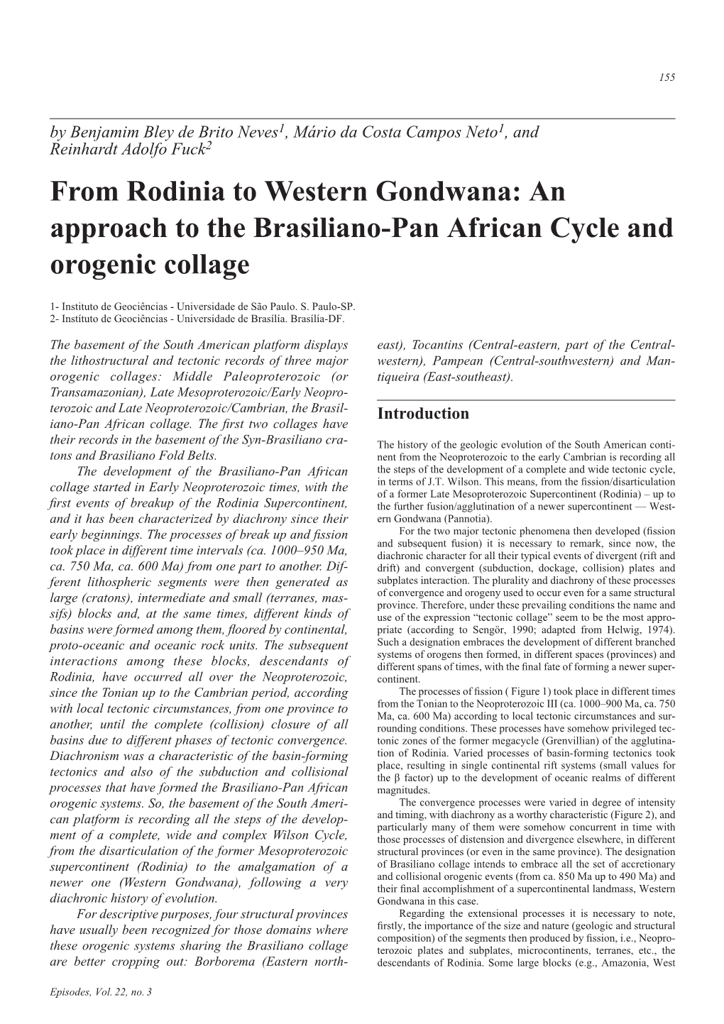 An Approach to the Brasiliano-Pan African Cycle and Orogenic Collage