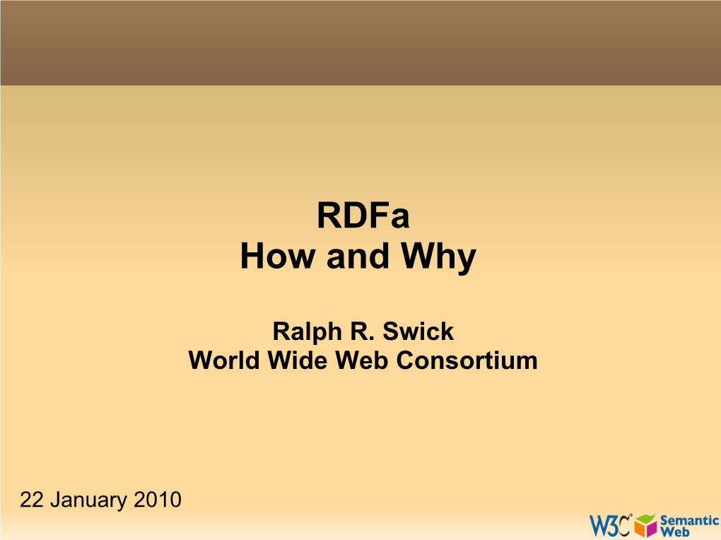 Rdfa How and Why