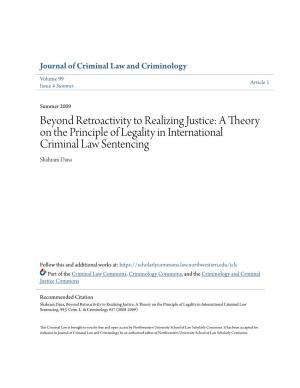 A Theory on the Principle of Legality in International Criminal Law Sentencing Shahram Dana