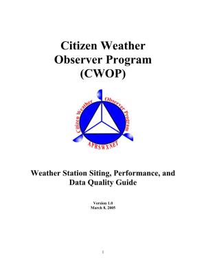 Citizen Weather Observer Program (CWOP)