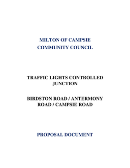 Community Council Traffic Lights Proposal