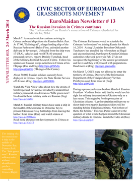 Euromaidan Newsletter No. 13