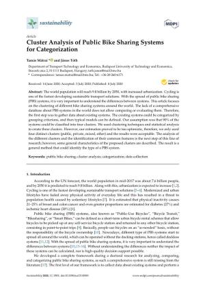 Cluster Analysis of Public Bike Sharing Systems for Categorization