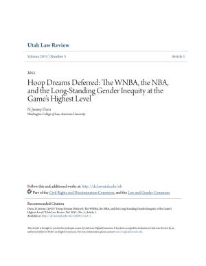 The WNBA, the NBA, and the Long-Standing Gender Inequity at the Game’S Highest Level N
