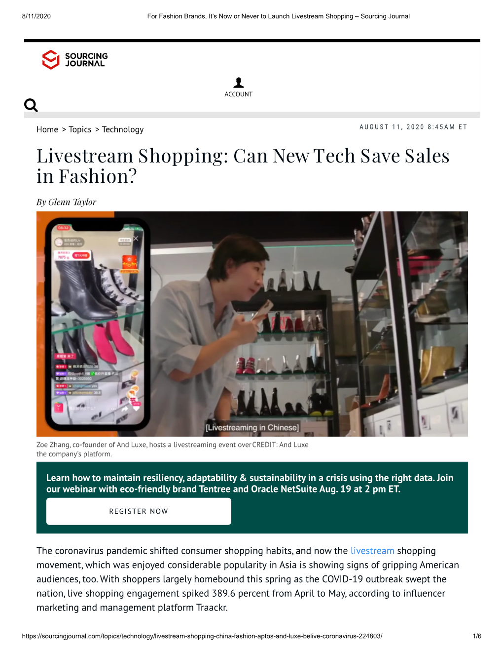 Livestream Shopping: Can New Tech Save Sales in Fashion?