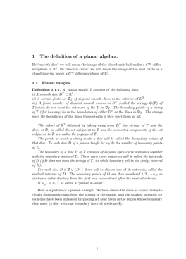 1 the Definition of a Planar Algebra