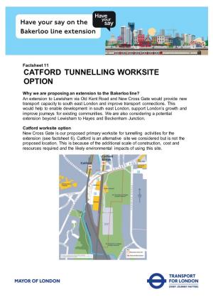 Factsheet 11. Catford Tunnelling Worksite Option